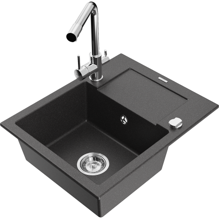 Mexen Enzo гранитна мивка с 1 отделение с отцедник и кухненски смесител Duero,