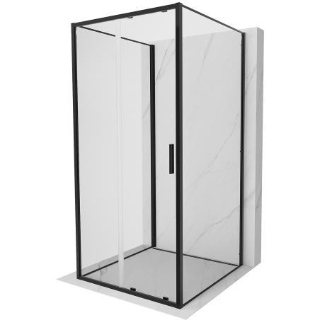 Mexen Exo-S 3S душ кабина 3-стенна плъзгаща се 90 x 90 см, прозрачна, черна