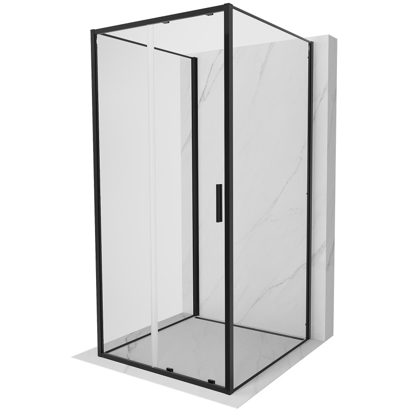Mexen Exo-S 3S Душ кабина 3-стенна плъзгаща се 110 x 110 см, прозрачна, черна