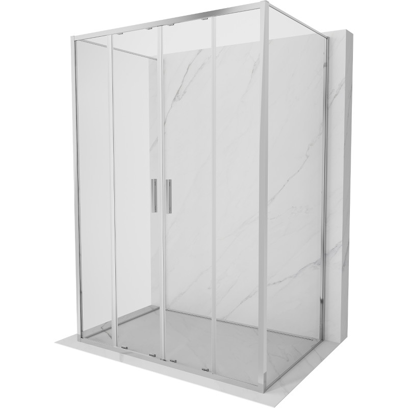 Mexen Exo-S Duo 3S 3-стенна плъзгаща се душ кабина 160 x 70 см, прозрачна, хром
