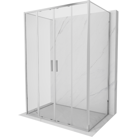 Mexen Exo-S Duo 3S 3-стенна плъзгаща се душ кабина 160 x 70 см, прозрачна, хром