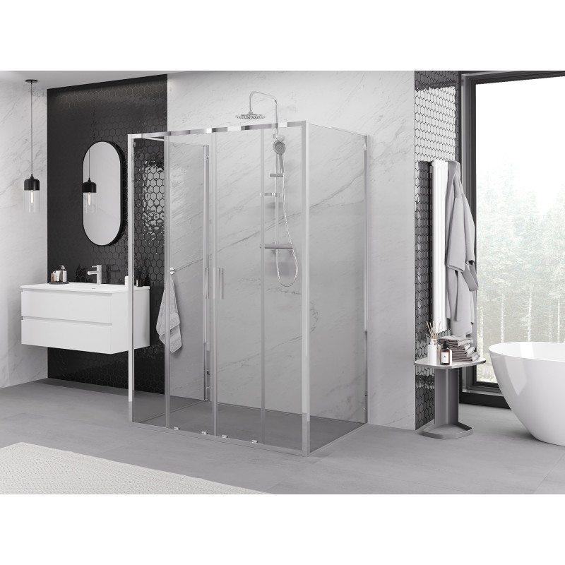 Mexen Exo-S Duo 3S душ кабина 3-стенна плъзгаща се 140 x 85 см, прозрачна, хром