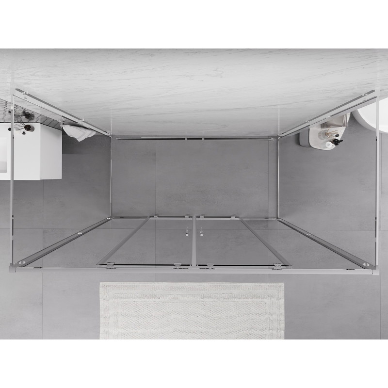 Mexen Exo-S Duo 3S Душ кабина с 3 стени, плъзгаща се, 170 x 90 см, прозрачна, хром