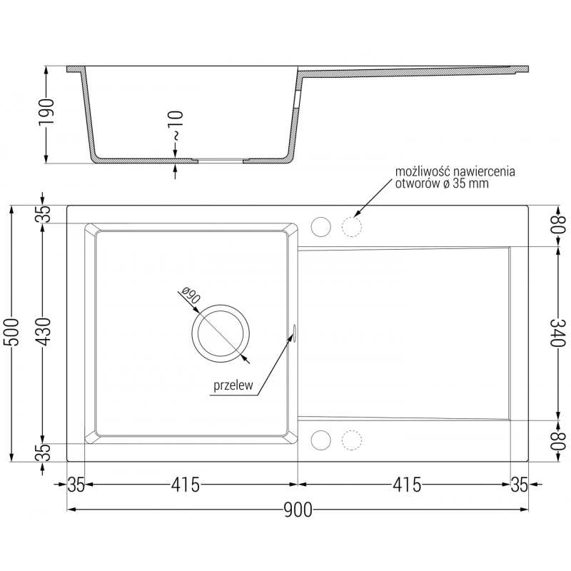Mexen Leo гранитна мивка с 1 отделение с отцедник и кухненски смесител Telma, бежов - 6501-69-670200-50