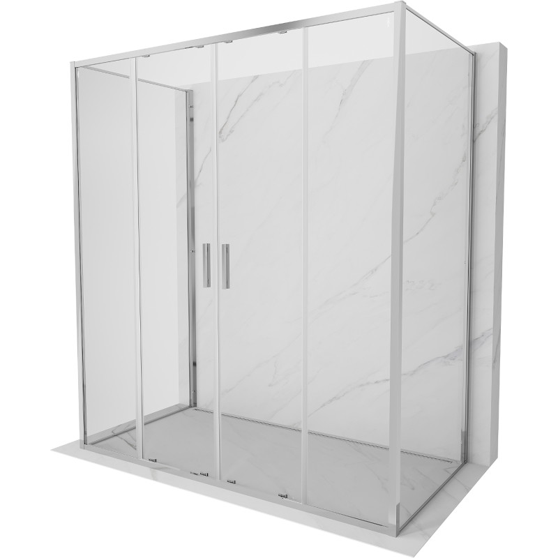 Mexen Exo-S Duo 3S 3-стенна плъзгаща се душ кабина 180 x 100 см, прозрачна, хром