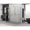 Mexen Exo-3S Душ кабина с три стени, плъзгаща се, 170 x 80 см, прозрачна, златна