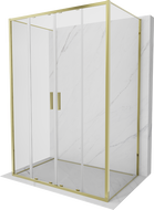 Mexen Exo-S Duo 3S Душ кабина 3-стенна, плъзгаща се, 140 x 90 см, прозрачна, златна