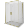 Mexen Exo-S Duo 3S душ кабина 3-стенна плъзгаща 130 x 95 см, прозрачна, златна