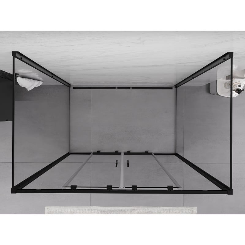 Mexen Exo-3S плъзгаща се душ кабина 3-стенна 130 x 85 см, прозрачна, черна