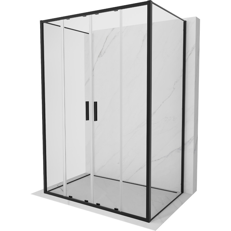 Mexen Exo-S Duo 3S душ кабина 3-стенна плъзгаща 150 x 85 см, прозрачна, черна