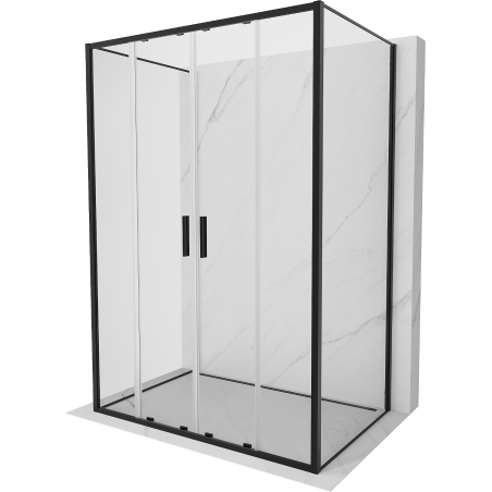 Mexen Exo-S Duo 3S душ кабина 3-стенна плъзгаща 150 x 85 см, прозрачна, черна