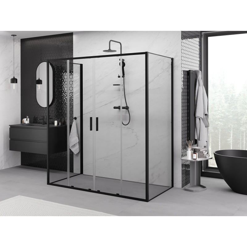 Mexen Exo-S Duo 3S душ кабина с 3 плъзгащи се стени 190 x 95 см, прозрачна, черна