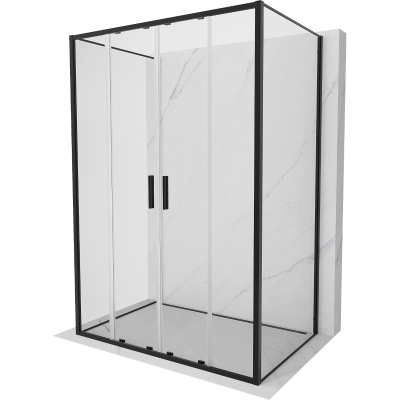 Mexen Exo-3S душ кабина 3-стенна плъзгаща се 160 x 100 см, прозрачна, черна