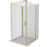 Mexen Exo-3S душ кабина 3-стенна въртяща се 85 x 85 см, прозрачна, златна
