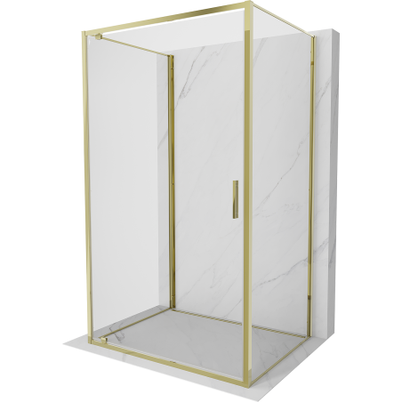 Mexen Exo-BR 3S душ кабина 3-стенна с отваряне 70 x 110 см, прозрачна, златна