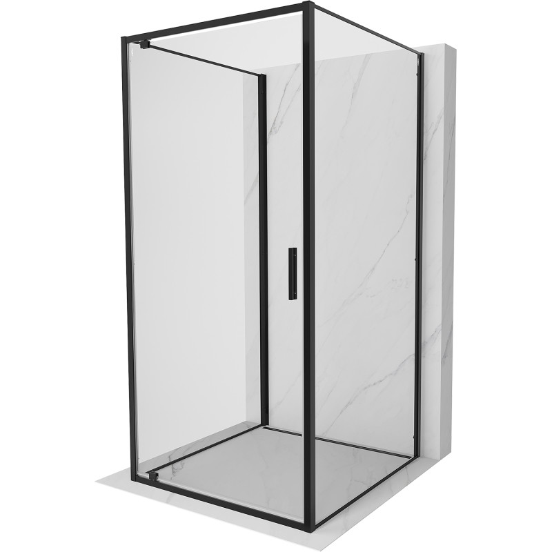 Mexen Exo-BR 3S душ кабина с три стени, отваряща се, 85 x 85 см, прозрачна, черна