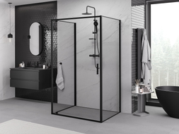 Mexen Exo-BR 3S душ кабина 3-стенна отваряща се 80 х 90 см, прозрачна, черна
