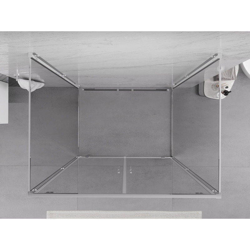 Mexen Exo-BR Duo 3S душ кабина с 3 стени, отваряема, 80 x 70 см, прозрачна, хром
