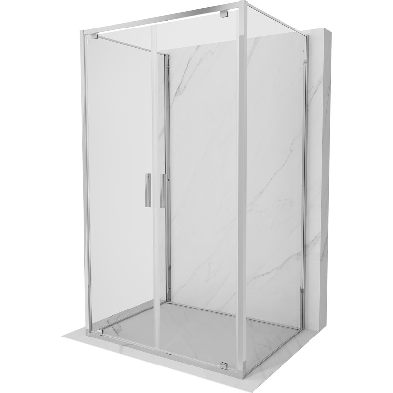 Mexen Exo-BR Duo 3S душ кабина 3-стенна отваряема 90 x 75 см, прозрачна, хром