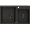 Mexen Tomas гранитна мивка с 2 камери 800 x 500 мм, черно/златен металик, черен