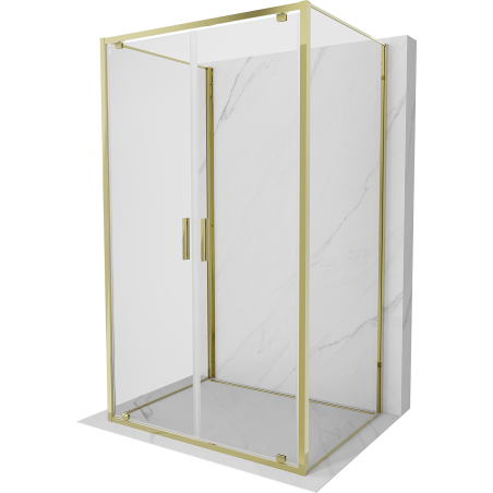 Mexen Exo-BR Duo 3S душ кабина 3-стенна с врата 120 x 90 см, прозрачна, златна