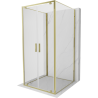 Mexen Exo-3S триизмерна душ кабина с вратички 120 x 120 см, прозрачна, златна
