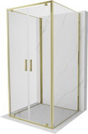 Mexen Exo-BR Duo 3S 3-стенна отваряема душ кабина 120 x 120 см, прозрачна, златна