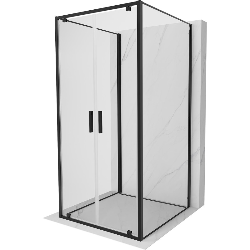 Mexen Exo-BR Duo 3S душ кабина 3-стенна с отваряне 70 x 70 см, прозрачна, черна