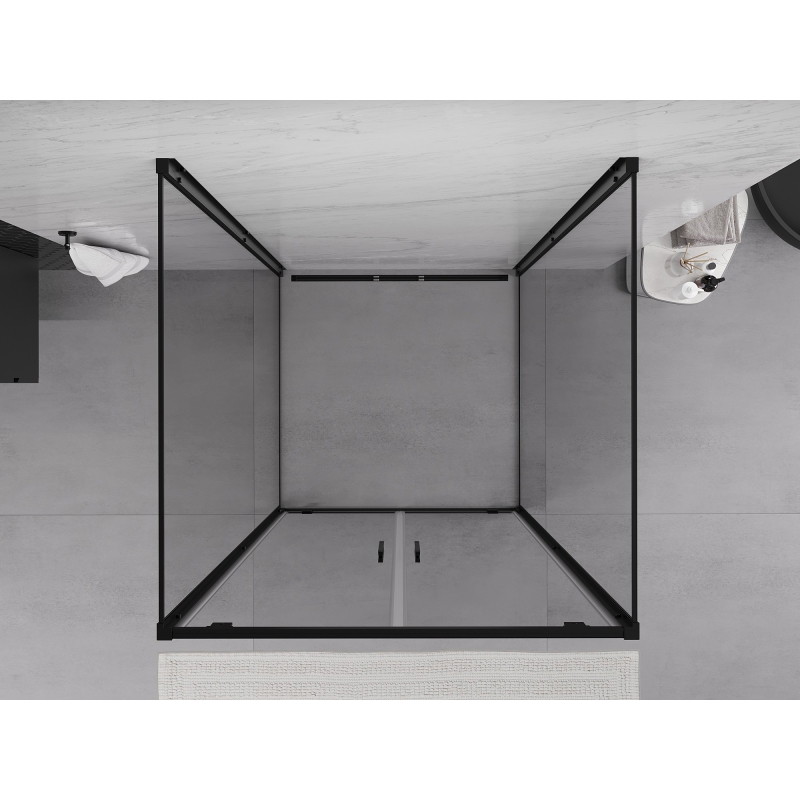 Mexen Exo-BR Duo 3S душ кабина 3-стенна с отваряне 70 x 70 см, прозрачна, черна