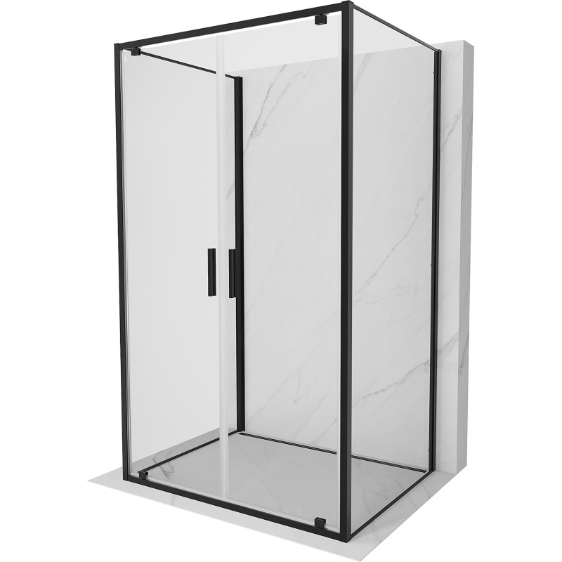 Mexen Exo-BR Duo 3S душ кабина, 3-стенна, отваряема 80 x 85 см, прозрачна, черна