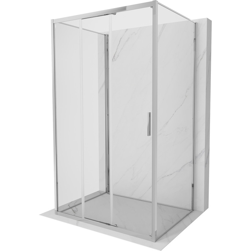 Mexen Exo-3S 3S 3-стенна плъзгаща се душ кабина 95 x 100 см, прозрачна, хром