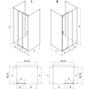 Mexen Exo-3S 3-стенна плъзгаща се душ кабина 80 x 75 см, прозрачна, черна