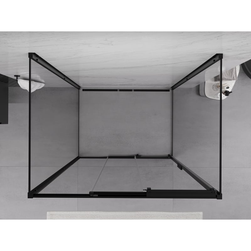 Mexen Exo-3S Тристенна плъзгаща душ кабина 85 x 90 см, прозрачна, черна