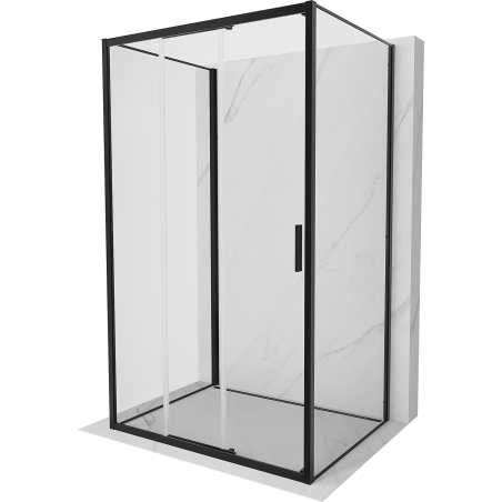 Mexen Exo-3S 3S 3-стенна плъзгаща се душ кабина 95 x 90 см, прозрачна, черна