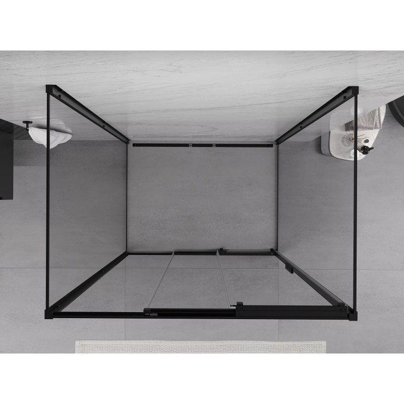 Mexen Exo-3S 3S 3-степенна плъзгаща се душ кабина 80 x 95 см, прозрачна, черна