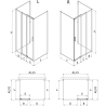 Mexen Exo-3S 3S 3-степенна плъзгаща се душ кабина 80 x 95 см, прозрачна, черна