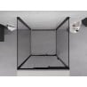 Mexen Exo-3S тристенна плъзгаща се душ кабина 95 x 95 см, прозрачна, черна