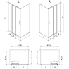 Mexen Exo-3S плъзгаща се душ кабина 95 x 80 см, прозрачна, хром - 8153-095-080-01-00