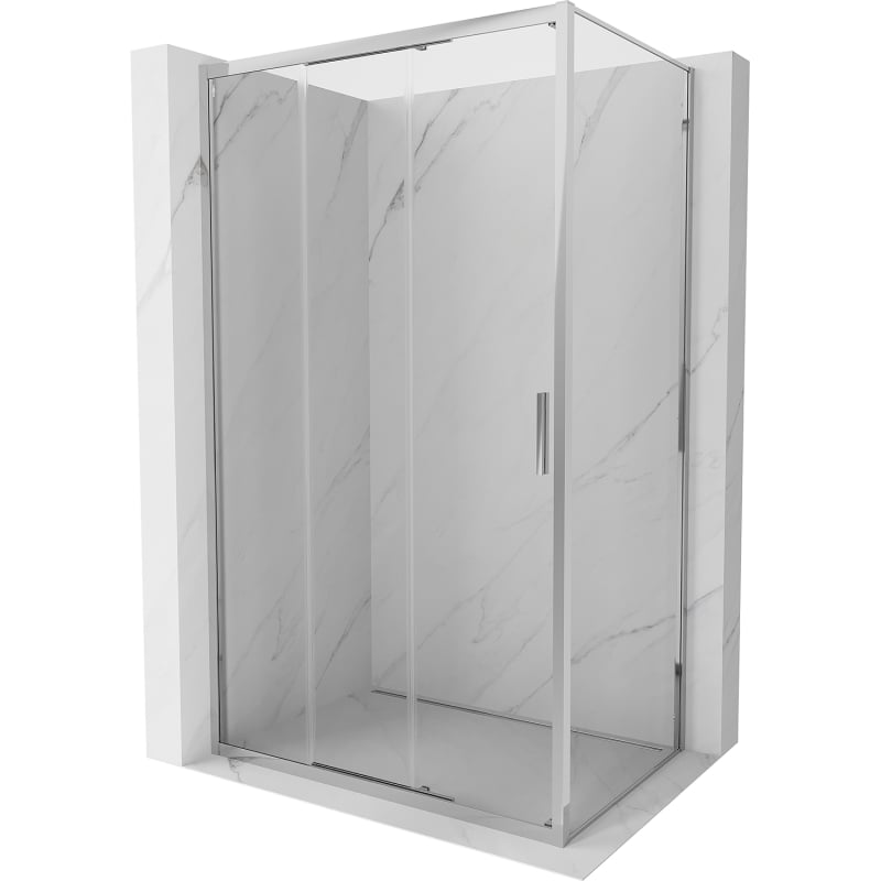 Mexen Exo плъзгаща душ кабина 80 x 95 см, прозрачна, хром - 8153-080-095-01-00