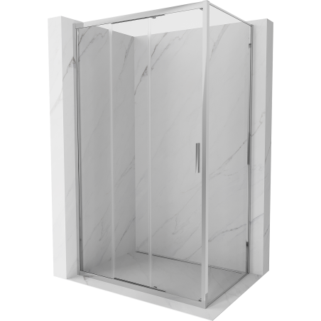 Mexen Exo-3S плъзгаща се душ кабина 80 x 100 см, прозрачна, хром - 8153-080-100-01-00