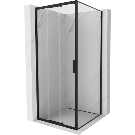 Mexen Exo плъзгаща се душ кабина 90 x 90 см, прозрачна, черна - 8153-090-090-70-00