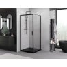 Mexen Exo плъзгаща се душ кабина 90 x 90 см, прозрачна, черна - 8153-090-090-70-00