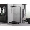 Mexen Exo-3S плъзгаща се душ кабина 80 х 95 см, прозрачна, черна - 8153-080-095-70-00