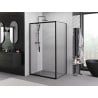 Mexen Exo-3S плъзгаща се душ кабина 80 х 95 см, прозрачна, черна - 8153-080-095-70-00