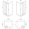 Mexen Exo-3S плъзгаща се душ кабина 80 х 95 см, прозрачна, черна - 8153-080-095-70-00