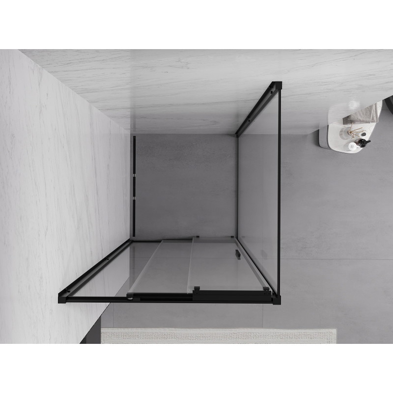 Mexen Exo-3S плъзгаща се душ кабина 100 x 100 см, прозрачна, черна - 8153-100-100-70-00