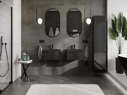 Mexen Orio шкаф за баня 50 см с мивка Otis, 1 чекмедже, черен гланц/черен мат - 91A10-05023-1-BF70-W18M71