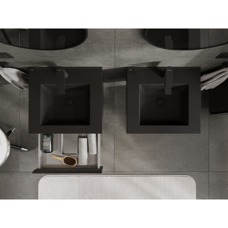 Mexen Orio шкаф за баня 50 см с мивка Otis, 1 чекмедже, черен мат - 91A10-05023-1-BF71-W18M71