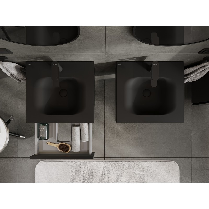 Mexen Orio шкаф за баня 50 см с мивка Vela, 1 чекмедже, черен мат - 91A10-05023-1-BF71-W23M71