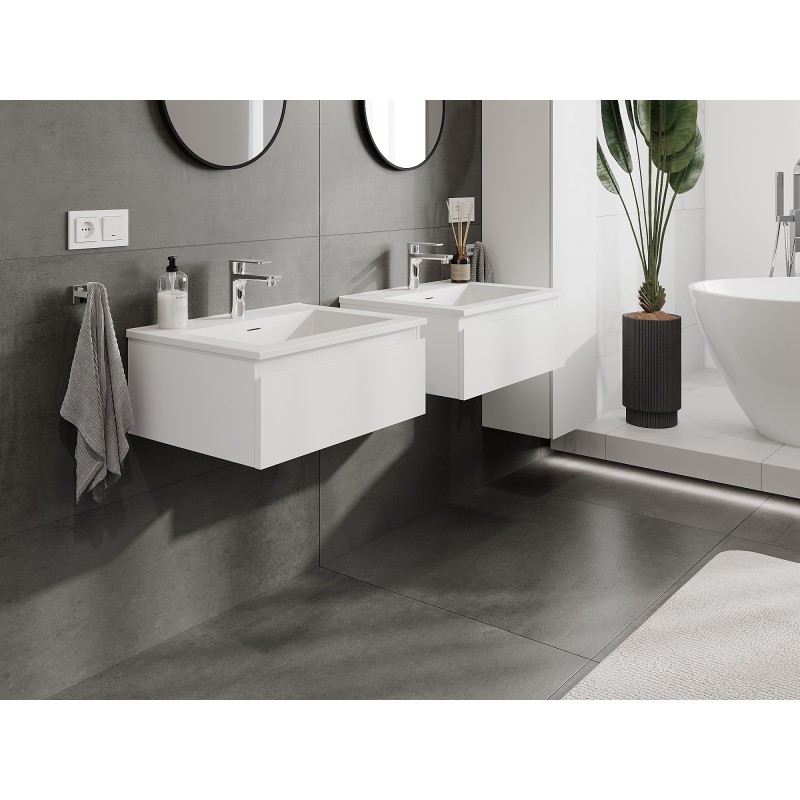 Mexen Orio шкаф за баня 60 см с мивка Otis, 1 чекмедже, бял мат - 91A10-06023-1-BF01-W18M01